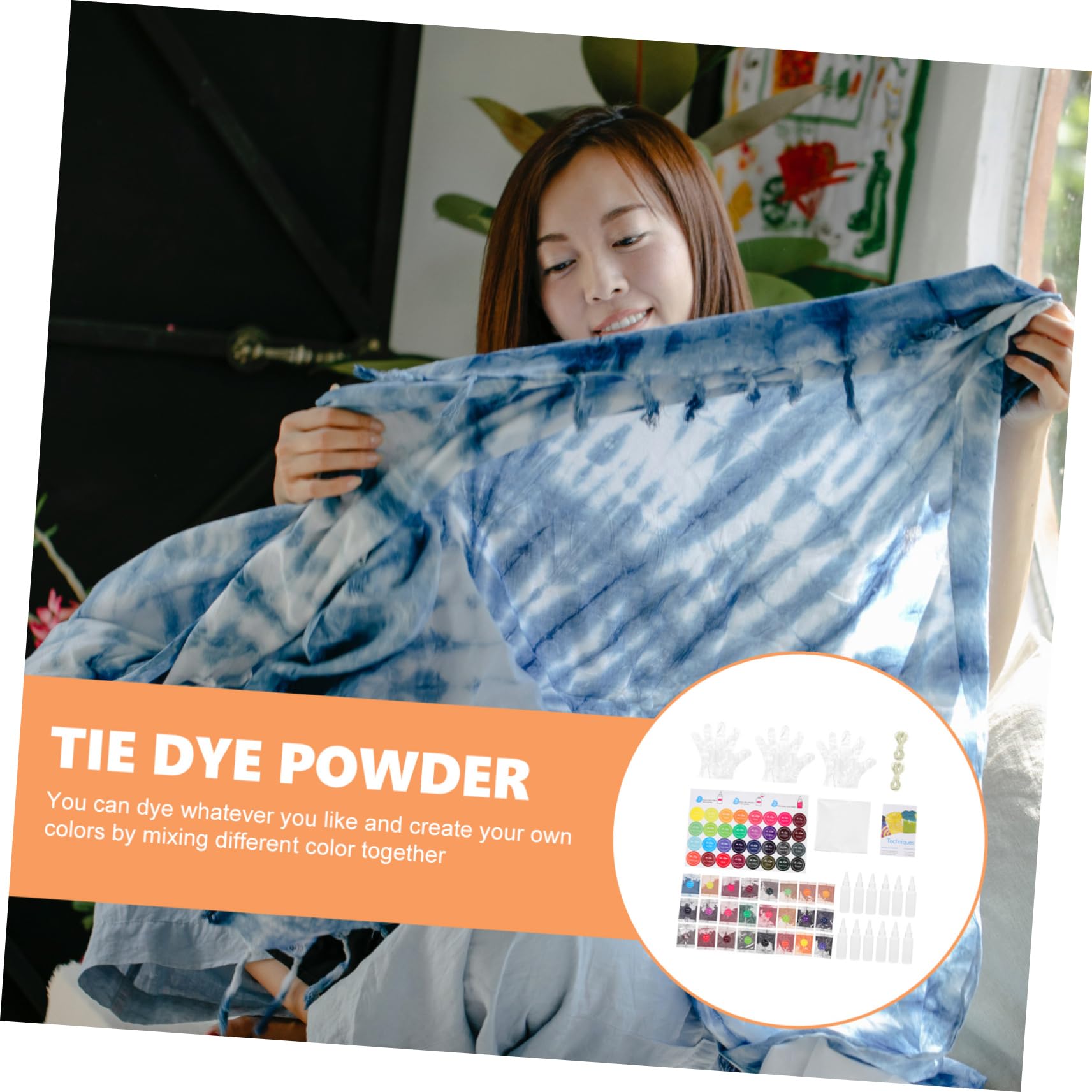 Housoutil Kit Tie Dye in Polvere 24 Colori per Cravatte e Magliette Coloranti per Tessuti per Adulti e Ragazzo Ragazza