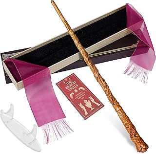 Wooden Wizard Magic Wand Hand Carved Wood Witch Wand for Kids Collection Cosplay, 14.5 in, Blossom