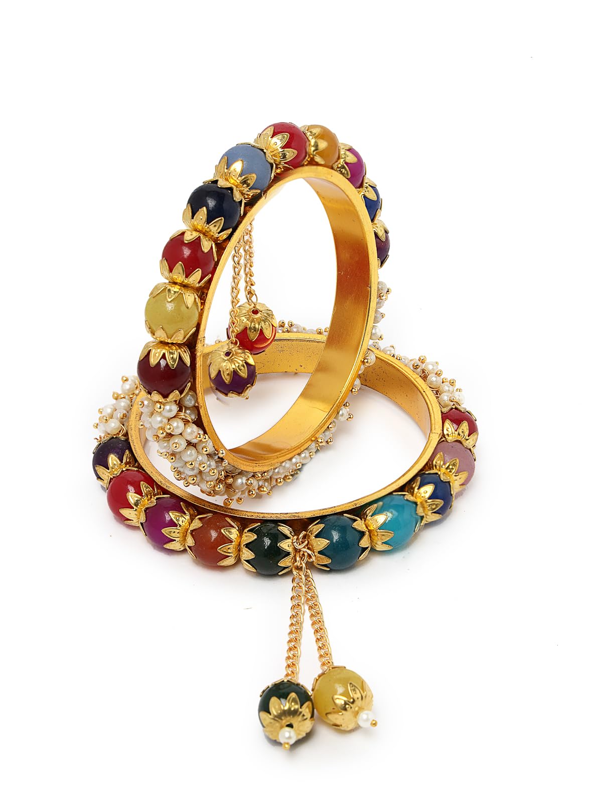 Sukkhi Pretty Multicolor Gold Tone Plated Hanging Beaded Bracelet Bangle Set Jewellery for Women & Girls|Set of 2|Birthday Anniversary Gift for Women|B105906 (B0CPPC2HNS) Amazon Price History, Amazon Price Tracker