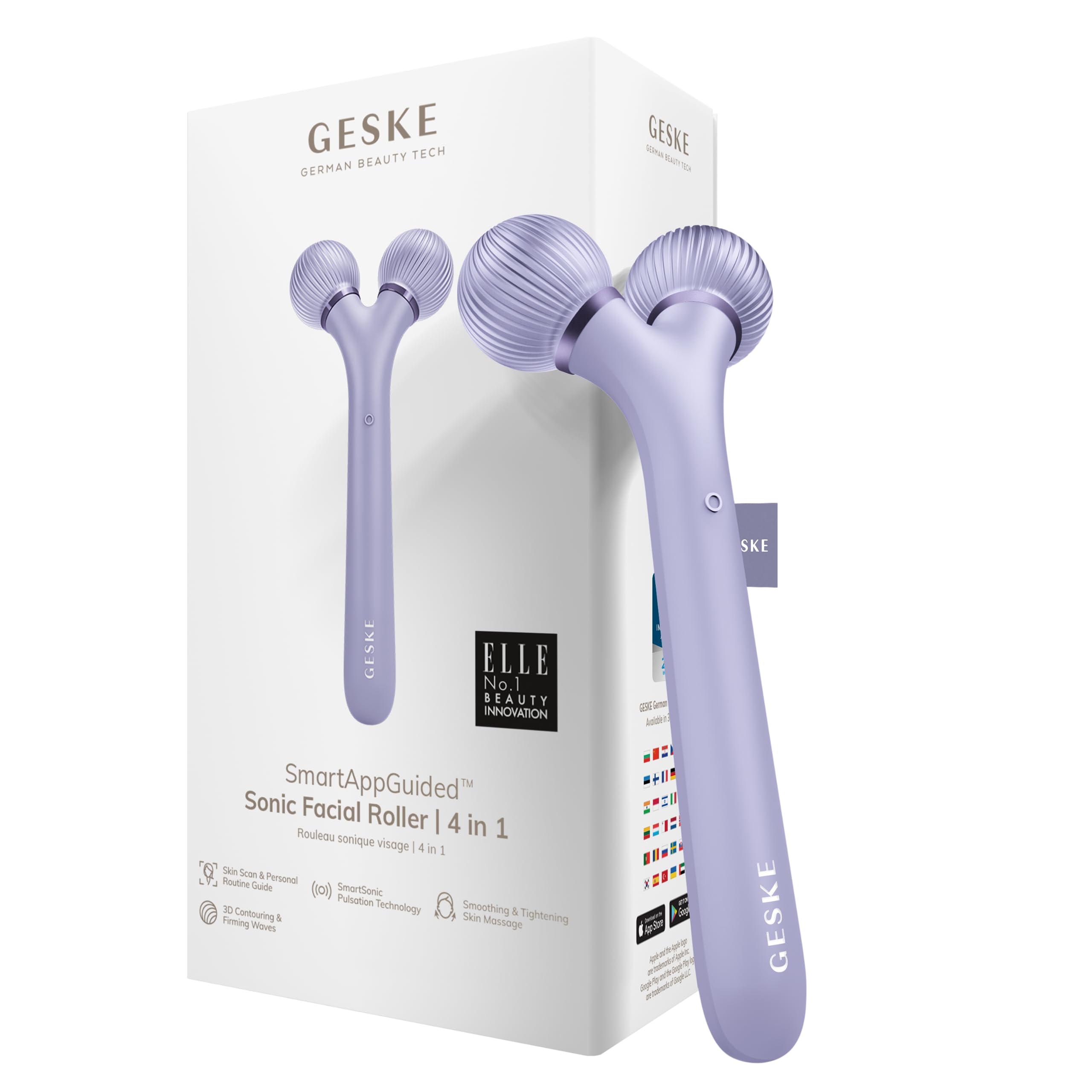 Sponsored Ad – GESKE SmartAppGuided™ Sonic Facial Roller | 4 in 1 | Facial Dermasmooth Stimulator | Derma Roll | Professional Facial Roller | Derma Roller for Skincare and Beauty Routine | Smooth Skin