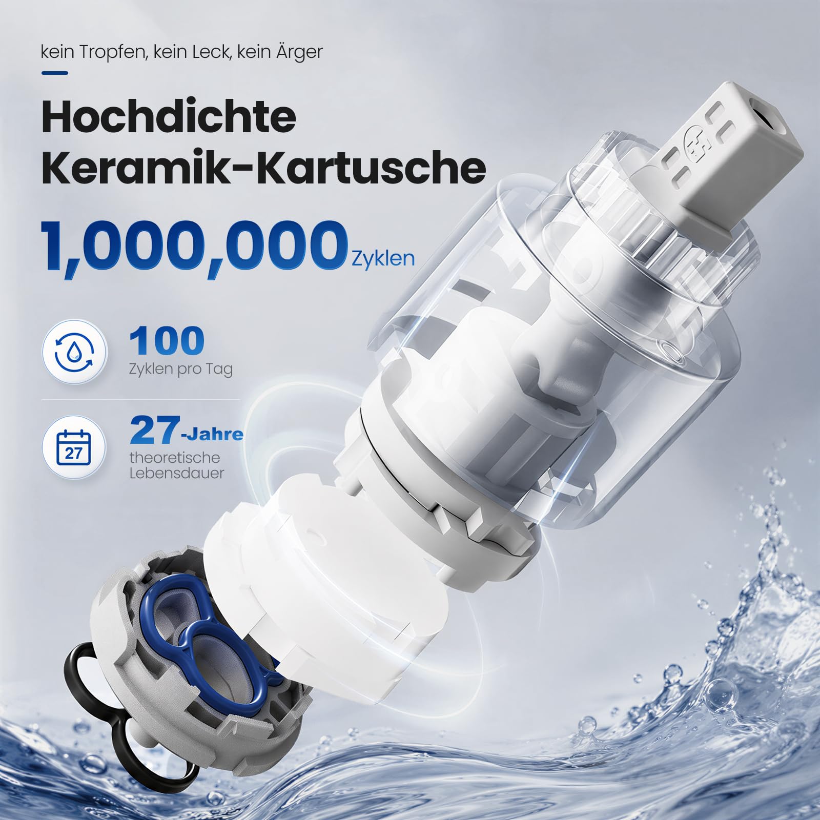 CECIPA Wasserhahn Bad Ausziehbar mit 2 Strahlarten Brause zum Haarewaschen | Hochdruck Waschtischarmatur, Waschbecken Armatur mit Auslauf Höhe 118 MM, Keramikkartusche, Wassersparend, Warm/Kalt, Chrom