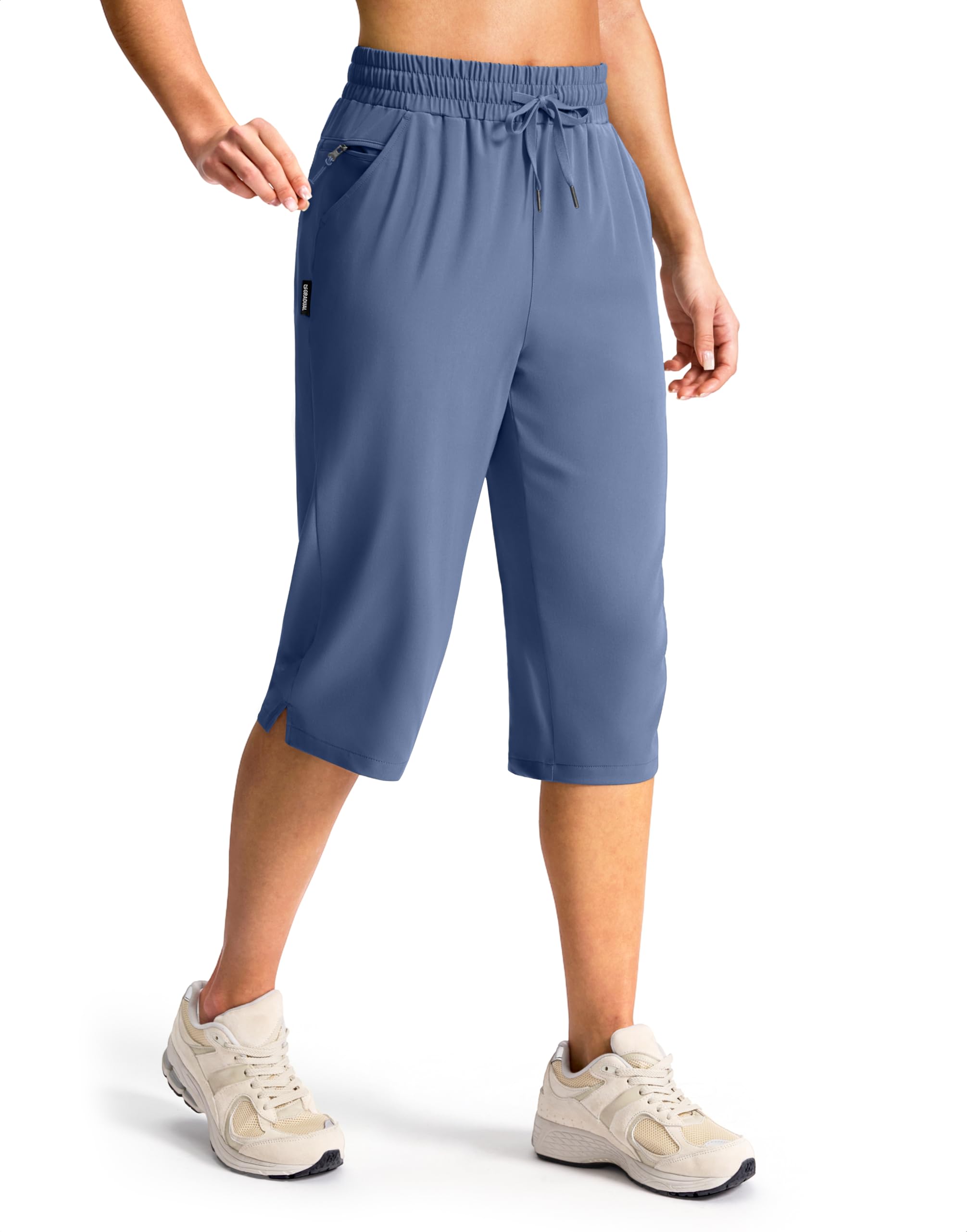 G Gradual Women's 15" Long Hiking Shorts with Zipper Pocket Below The Knee Capris Lightweight Bermuda Shorts for Women — view 16