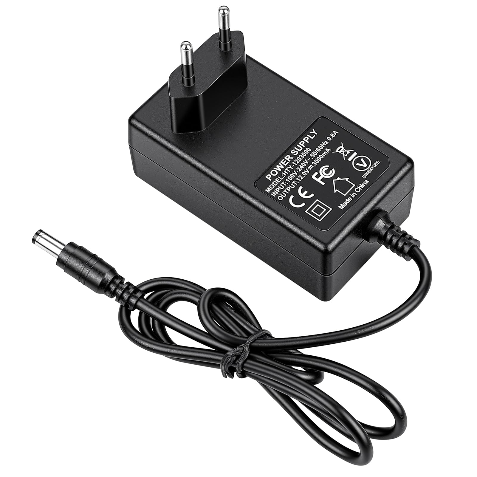 Alimentatore 36W 12V 3A – Spina UE – Convertitore AC/DC – 5,5 mm x 2,1 mm – per Strisce LED, Telecamere di Sorveglianza, DVR, Router, Amplificatori Audio – Protezione da Sovraccarico