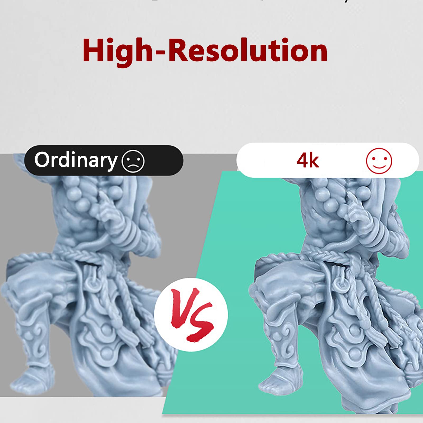 Imprimante 3D en Résine, Machine Durcissement Résine avec Logiciel De Tranchage Gratuit,précision d'impression 0,02mm À 0,05mm Et Vitesse 25mm/H, Longueur d'onde Photopolymérisation :405nm