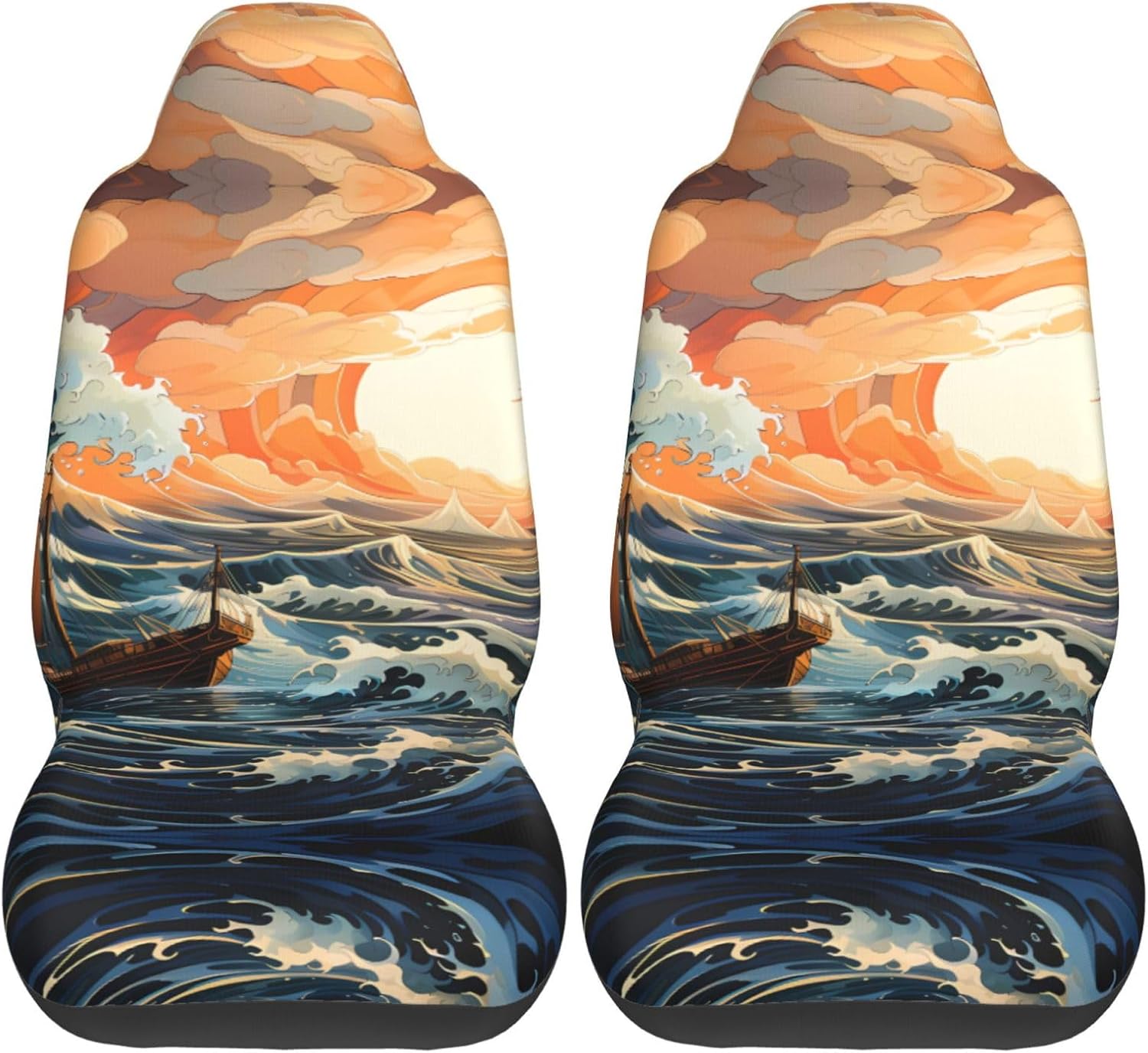 Universal Sea and Sail Printed car seat Covers are Suitable for Most Seats in Trucks, Vans, and Other Similar Vehicles.