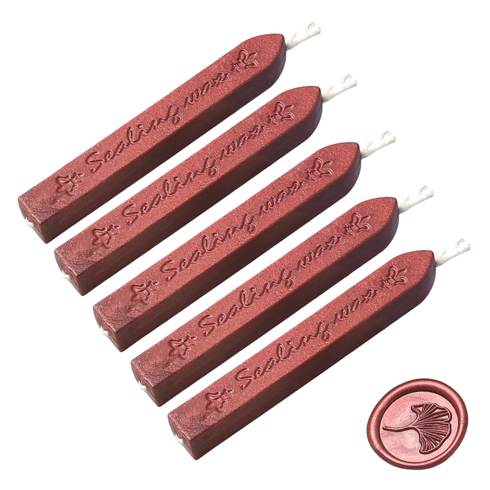 Manuscript Sealing Seal Wax Sticks Wicks for Postage Letter (5PCS Wine Red)