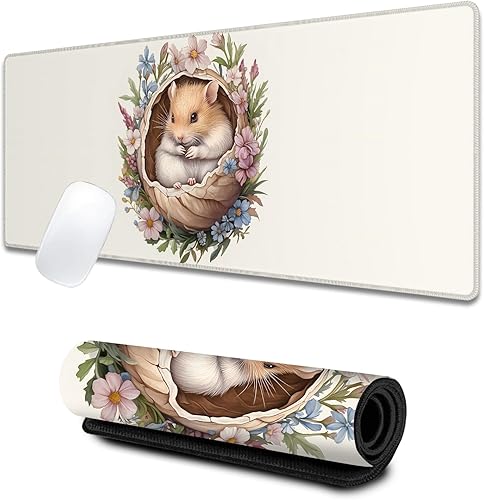 Miniatura 12 de Alfombrilla de escritorio grande para juegos de música vintage, alfombrilla de mouse de goma antideslizante con notas musicales retro, 31.5 x 11.8 x