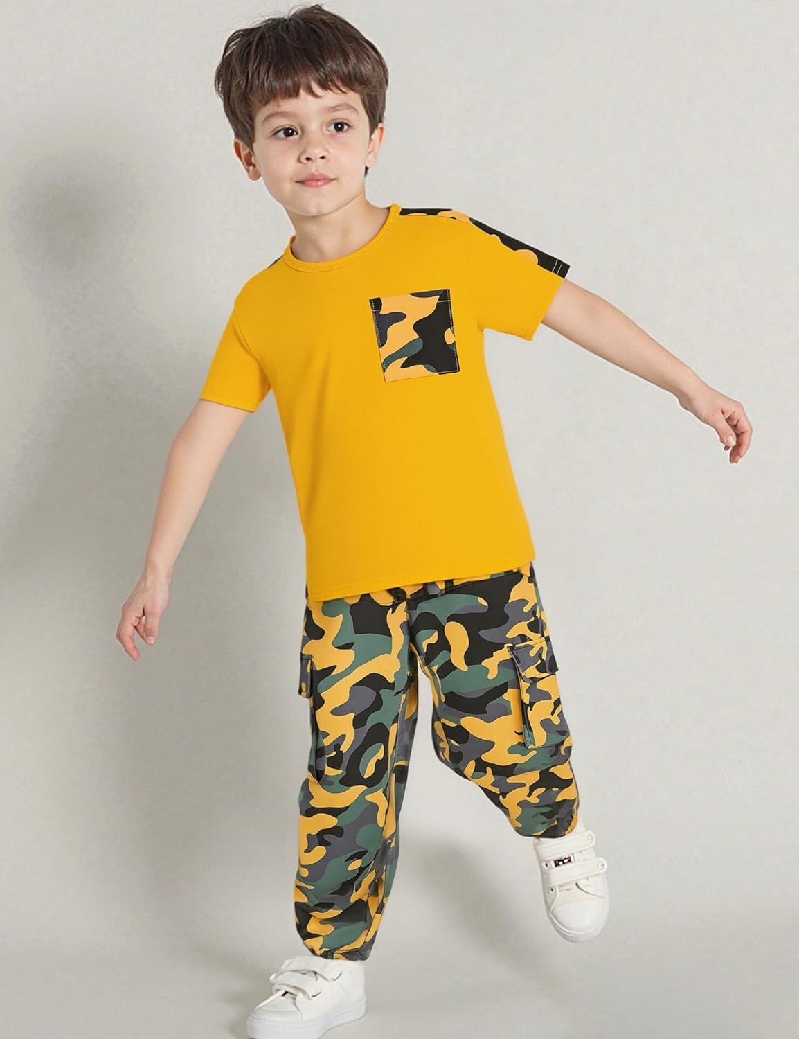 Boys Clothes,Boy outfits 2-Piece Camouflage Short-Sleeved T-shirt Camouflage Pant Teen Boys Clothing - Image 4
