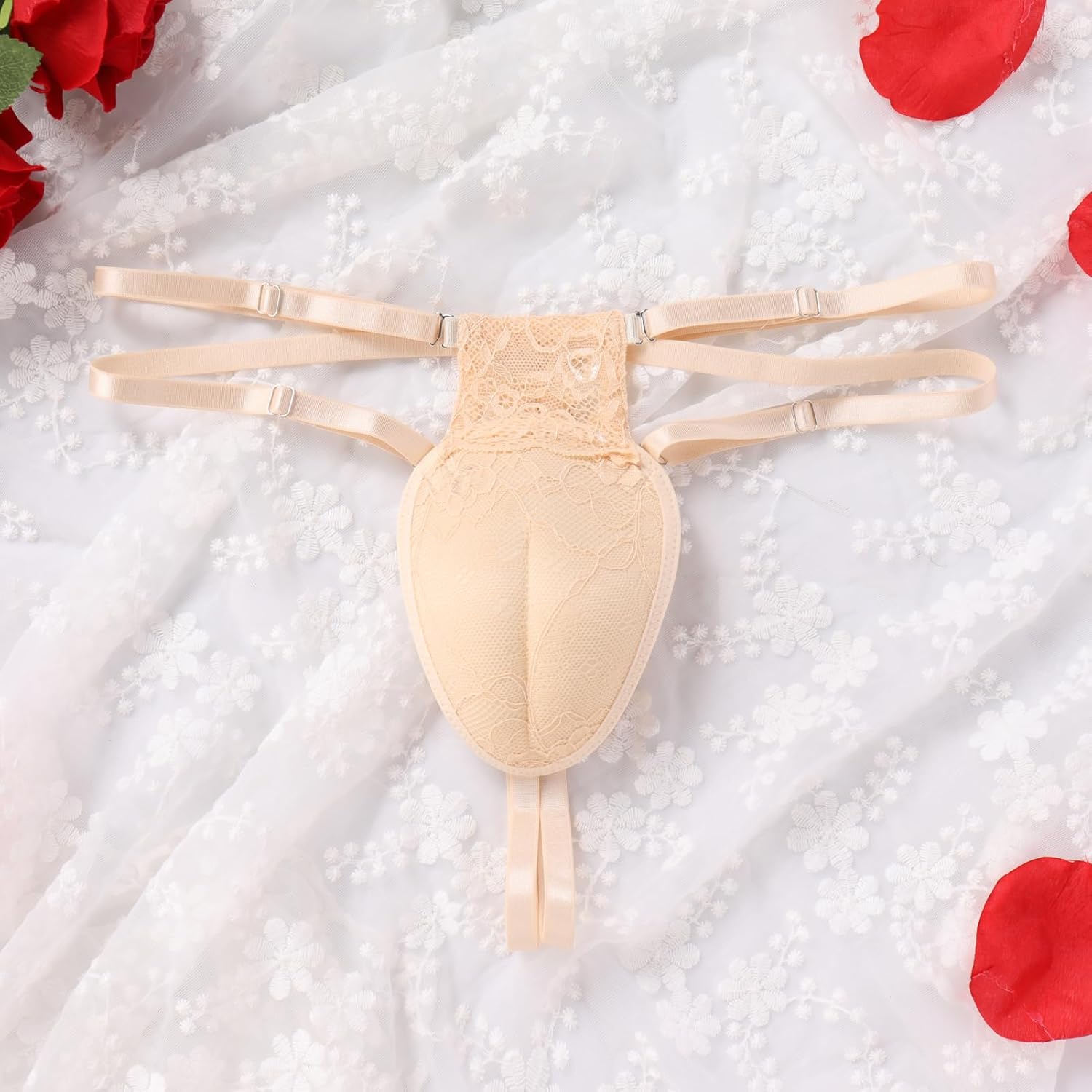 ABAFIP Men's Strappy Lace Thong Underwear Crossdresser Lingerie Low Rise G-string Underpants - Image 2