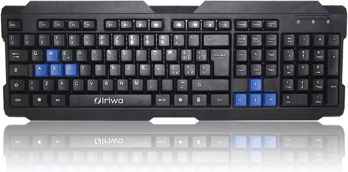 Siriwa K1 Italian Keyboard Wired Gameing Keyboard Desktop Dedicated Waterproof Keyboard (Blue/Black)