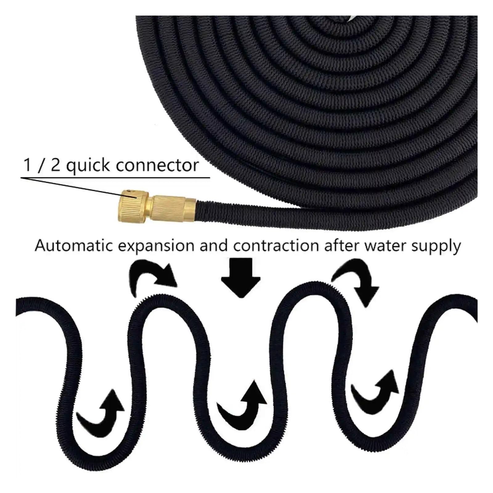 Manguera de jardín Extensible, Conector bimetálico, Manguera Extensible de Alta presión para riego de Jardines/Agricultura/Lavado de Coches (38 Metros)