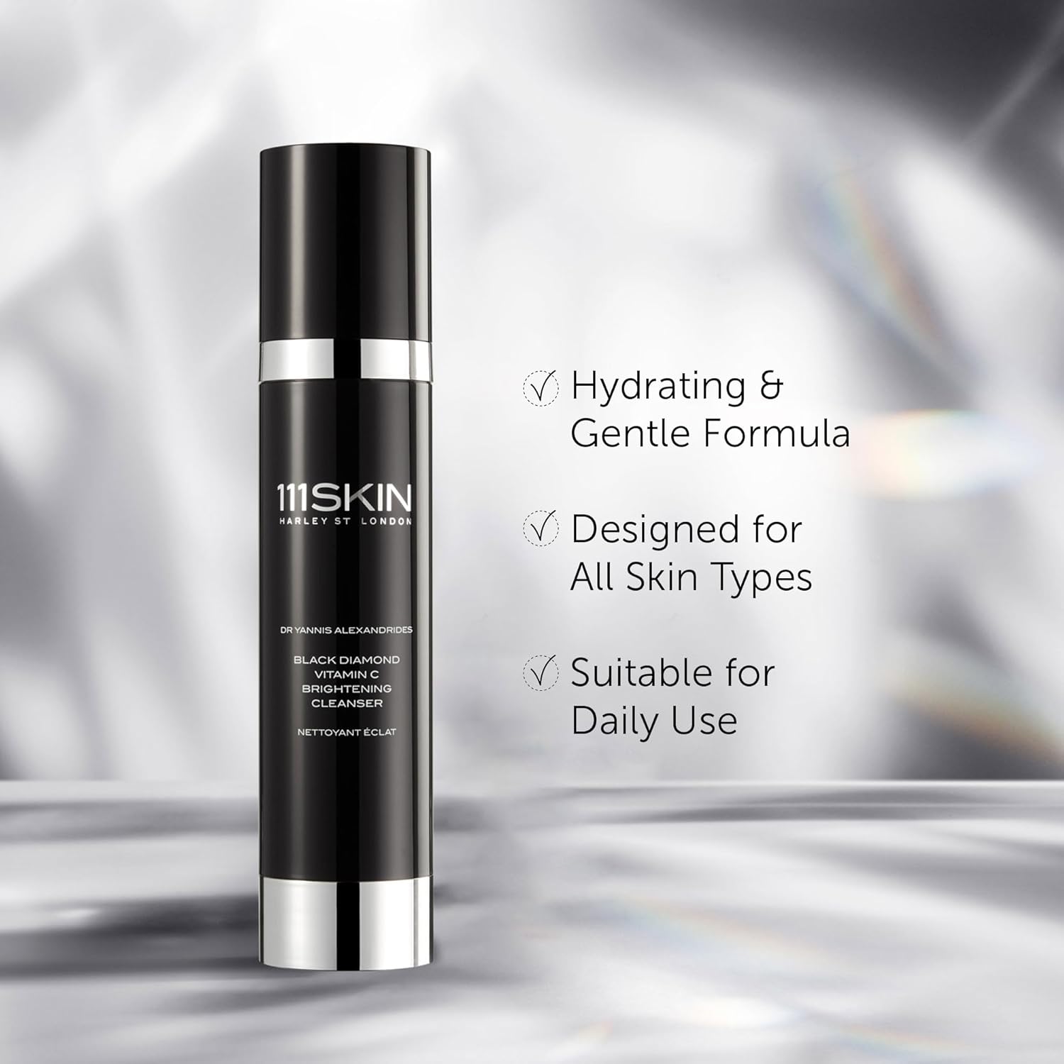 111SKIN Black Diamond Vitamin C Cleanser Face Wash for All Skin Types, Foaming Facial Cleanser with Peptidic Microalgae Complex for Dull Uneven Skin Tone & Dark Spots 3.4 fl oz - Image 3