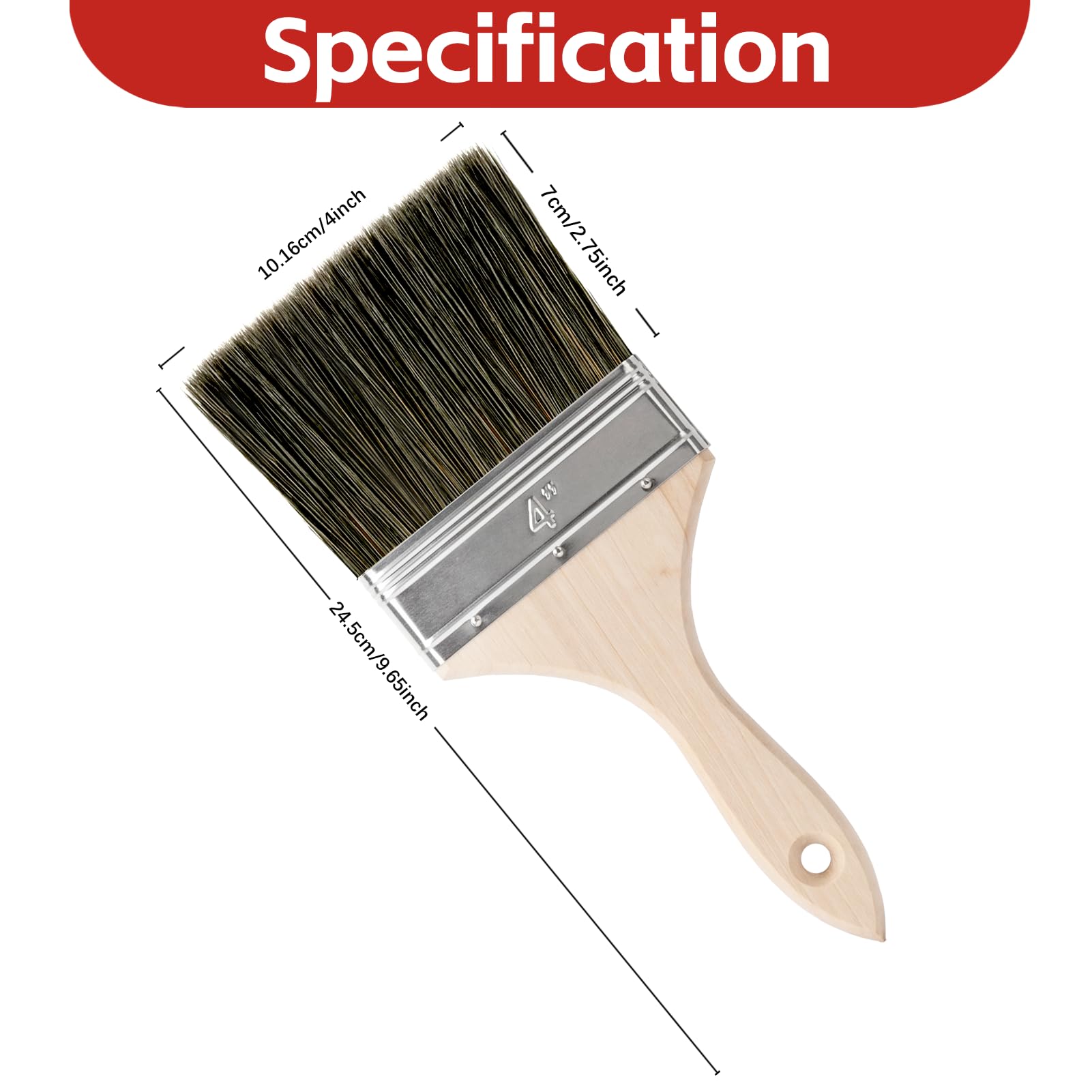 Wesquer Paint Brushes - Large, Durable for Walls & More -2