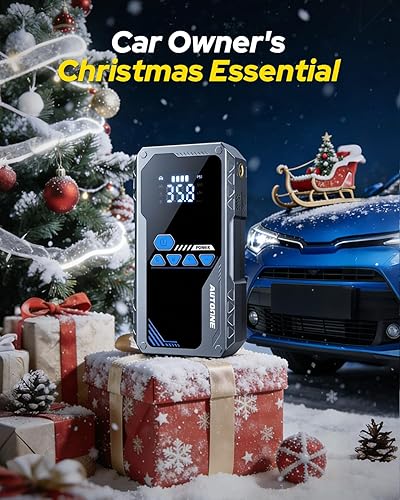 Miniatura 2 de AUTOONE Arrancador de 6000A con compresor de aire (todo gas/10L diésel), arrancador portátil de 150 PSI, caja de arranque con inflador de neumáticos