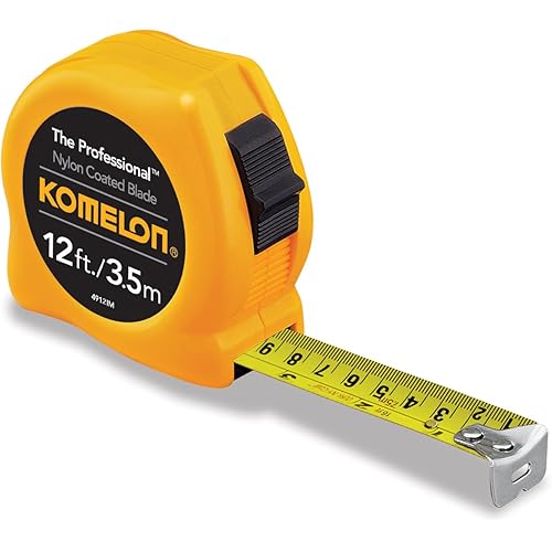 Komelon 4912IM The Professional 12-Foot Inch/Metric Scale Power Tape, Yellow