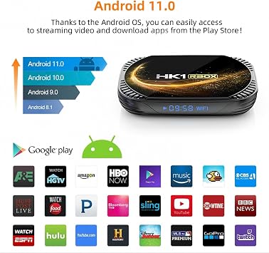 Android 11.0 Powered TV Box HK1 RBOX X4S TV Box 4GB RAM 128GB ROM S905X4 64-bit Quad Core A55 CPU 8K HDR Support 2.4G/5G WiFi 100M LAN Bluetooth 4.1 USB 3.0 Set-Top Box