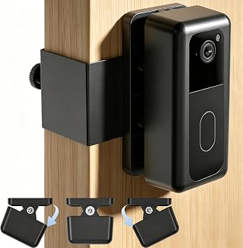 Anti-Theft Doorbell Mount for Blink Video Doorbell2nd Gen, No Drill Mounting Bracket 30  Adjustable Left/Right, Not Block Doorbell Motion Sensor, Two Installation Methods for Door&Wall