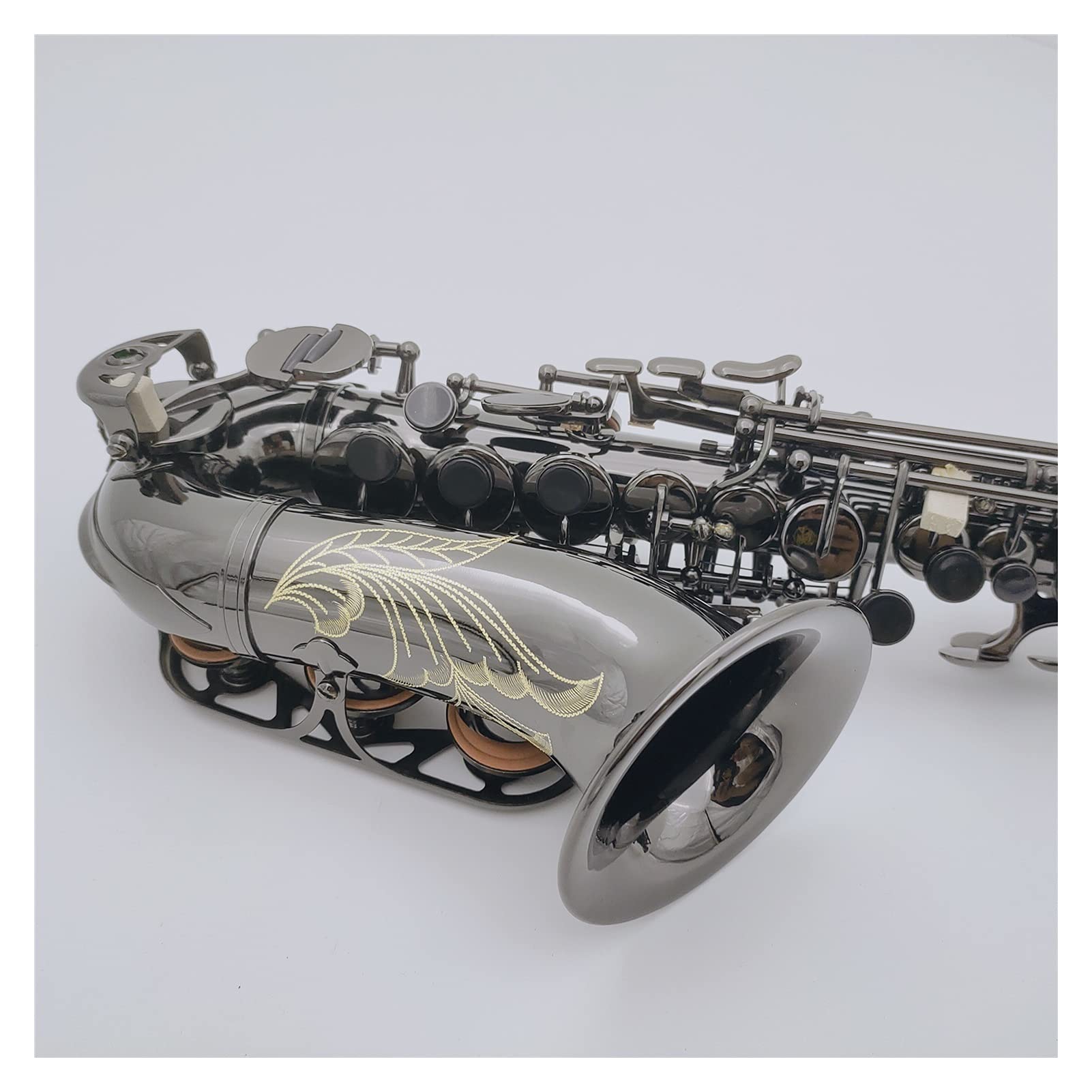 Sax Principianti Kit Soltanto Un Sassofono Soprano Curvo B Nero Piatto Nero Strumento Musicale Professionale con Custodia Strumento a fiato (Color : Lavender)