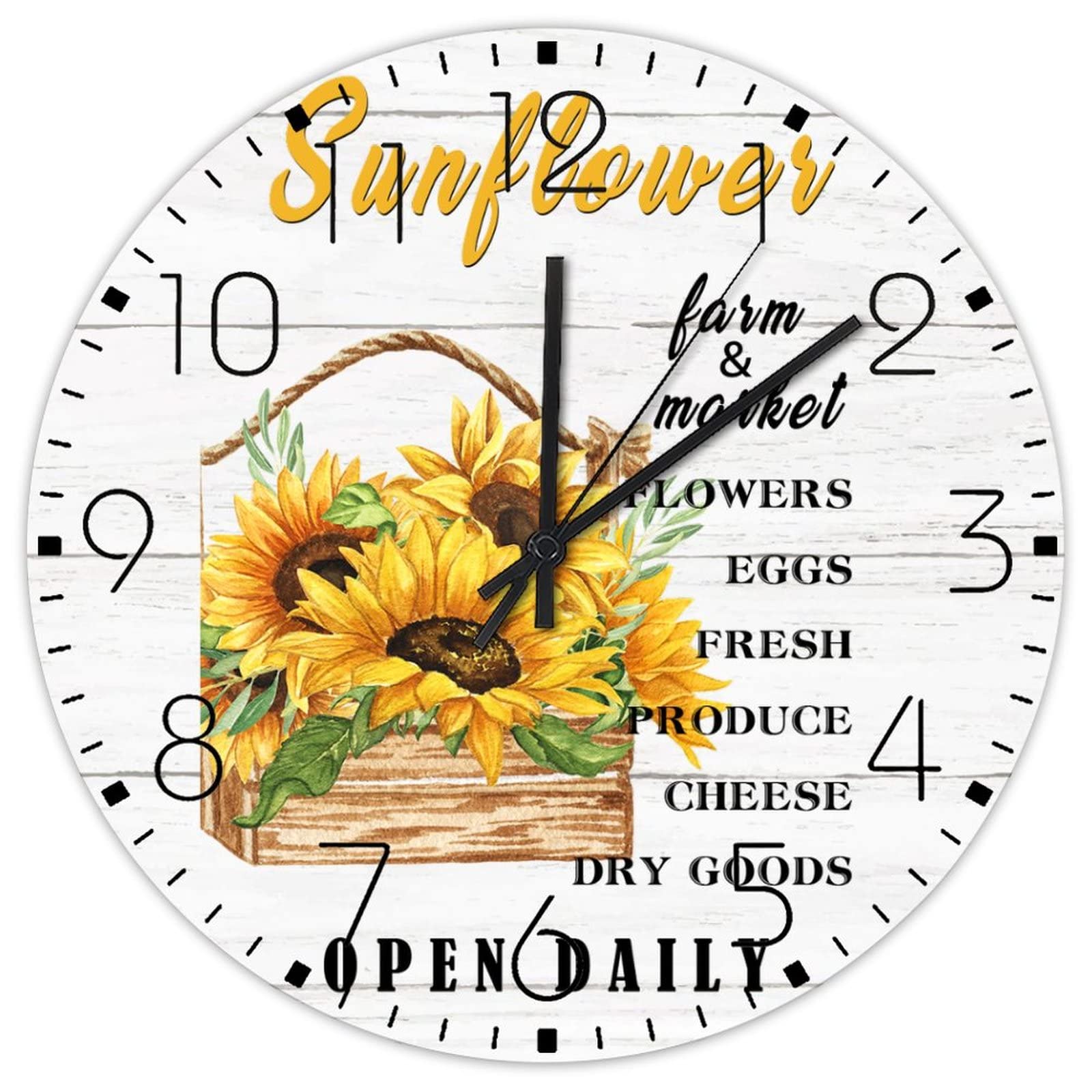 Horloge vintage bois 30,5 cm ronde suspendre décoration murale maison