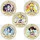 Sailor Sammlermünzen, 5 Stück Dekorative Anime-Gedenkmünzen, Goldfarben,4cm