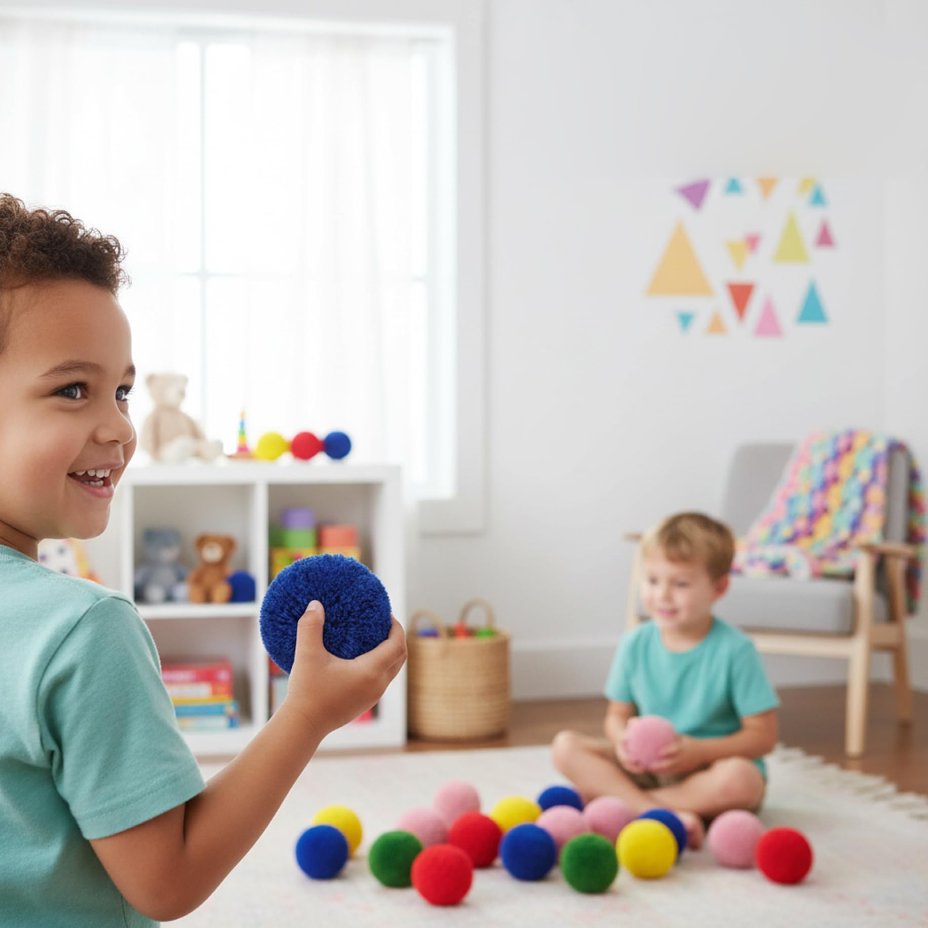 Confezione da 24 palline di filato, palline soffici e morbide da 10 cm per bambini e adulti, da gioco sicure per giochi all'aperto al coperto, pallamano, casuali morbide