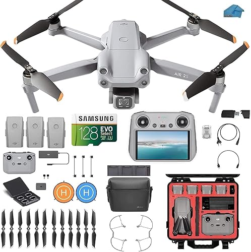 DJI Air 2S Fly More Combo - Con DJI-RC Drone Quadcopter UAV con cámara cardán de 3 ejes, video de 5.4K, 3 baterías, carcasa dura, tarjeta SD de 128