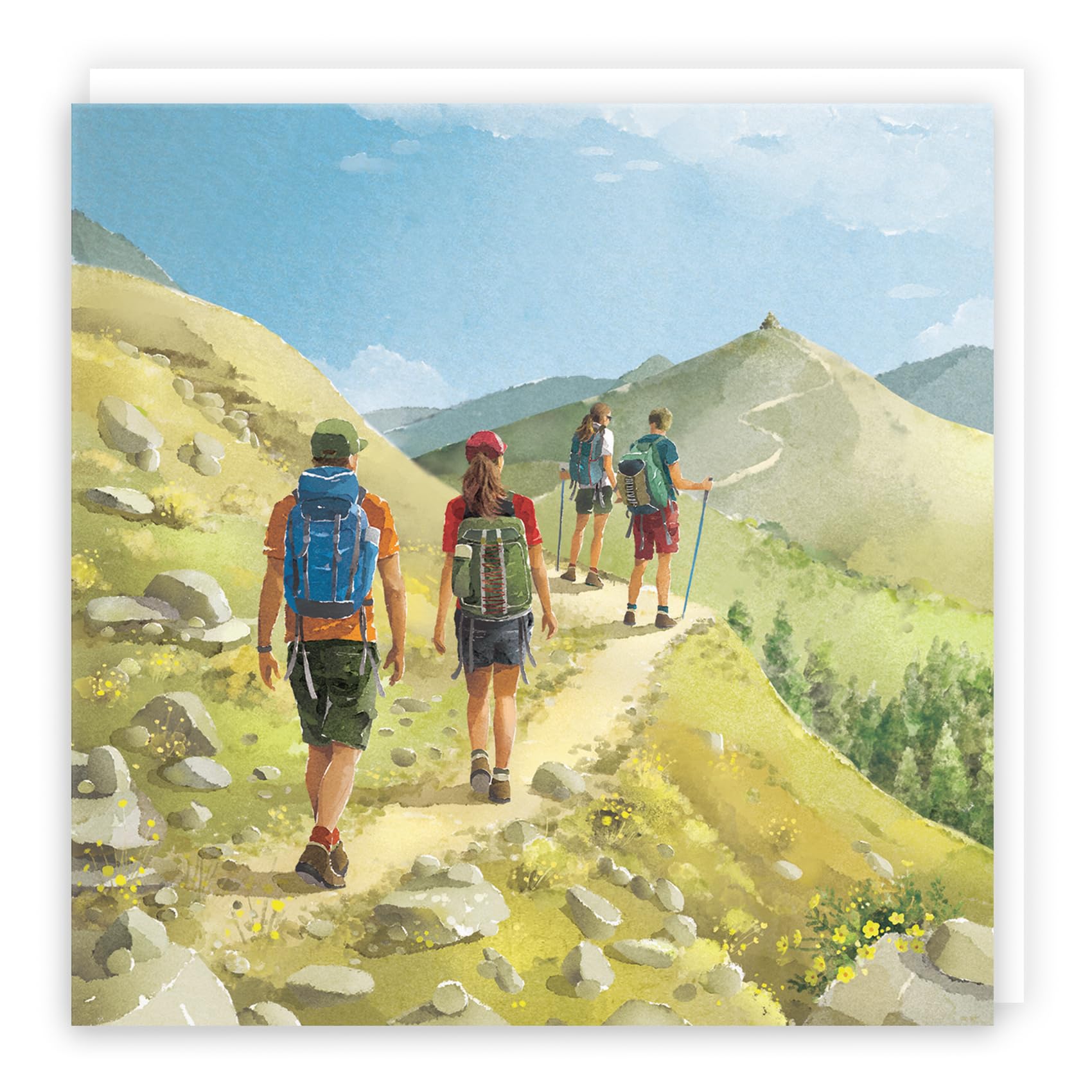 Hunts England, Walking Fun Blank Card for Him Her, Milo's Gallery, Walkers Any Occasion Card, Blank Any Occasion Card
