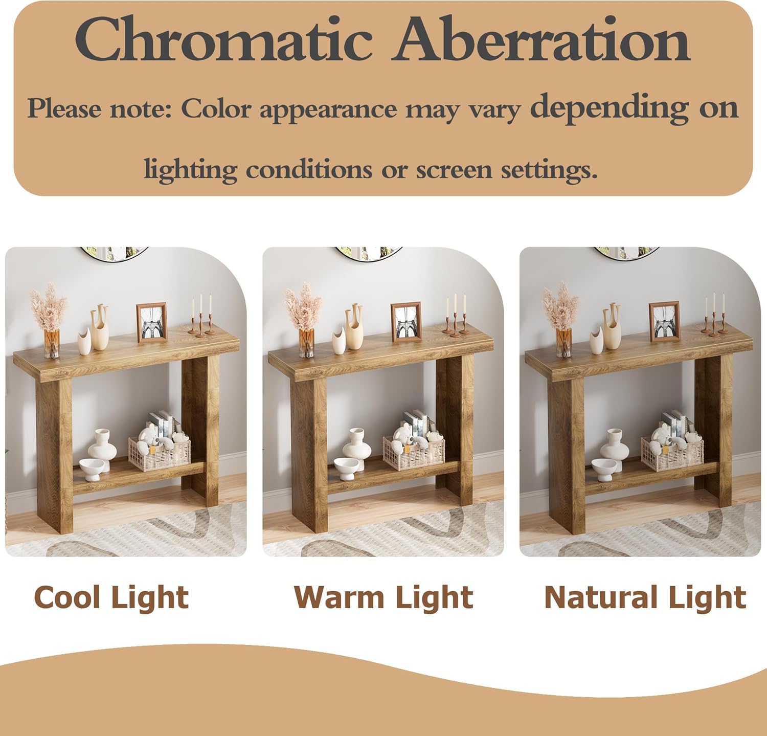 LIFECHOVY Farmhouse Wood Entryway Table Narrow Console Tables with Storage Behind The Couch Sofa, Entrance Side Table with Shelves for Hallway, Living Room, Foyer, Rustic - Image 4