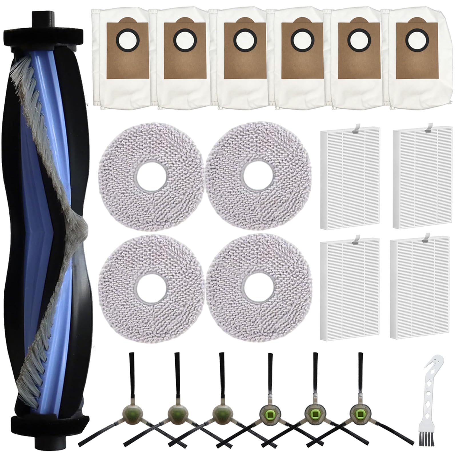 Dxyue Lot de 22 kits d'accessoires pour aspirateurs robots Lefant M3 - Brosse principale + Brosses latérales + Serpillèr