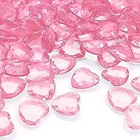 Vista 2 de Corazones acrílicos, 1000 piezas de corazones de plástico pequeños, pequeñas decoraciones de corazones de plástico para el Día de San Valentín