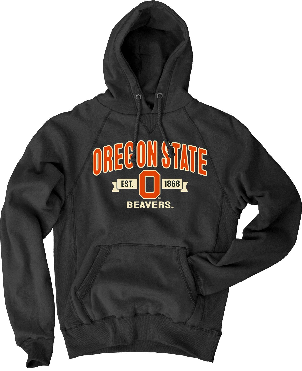 Reserve Collection by Blue 84 NCAA Oregon State Beavers Mens Vintage Fleece Vault Hoodie, Oregon State Beavers Black, Medium