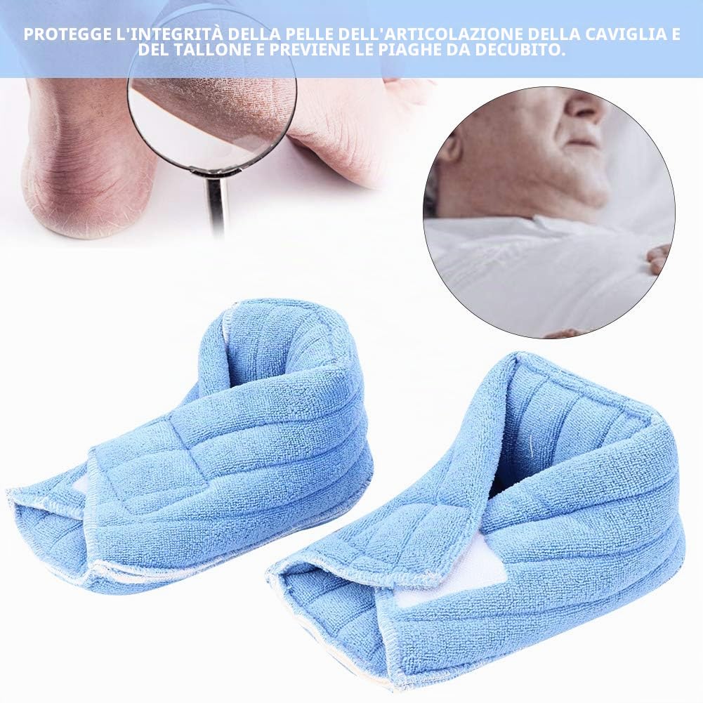 2 cuscinetti per caviglia antidecubito, talloniere antidecubito, gomitiere avvolgenti per i piedi, protezioni per caviglia regolabili morbide, copertura per la correzione del piede per anziani