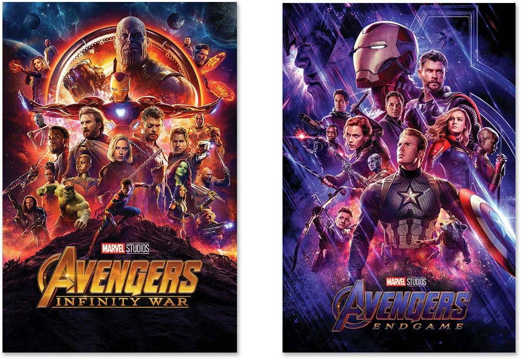 POSTER STOP ONLINE Avengers Infinity War & Endgame - 2 Piece Marvel Movie Poster Set (Regular Styles) (Size 24 x 36 Each)