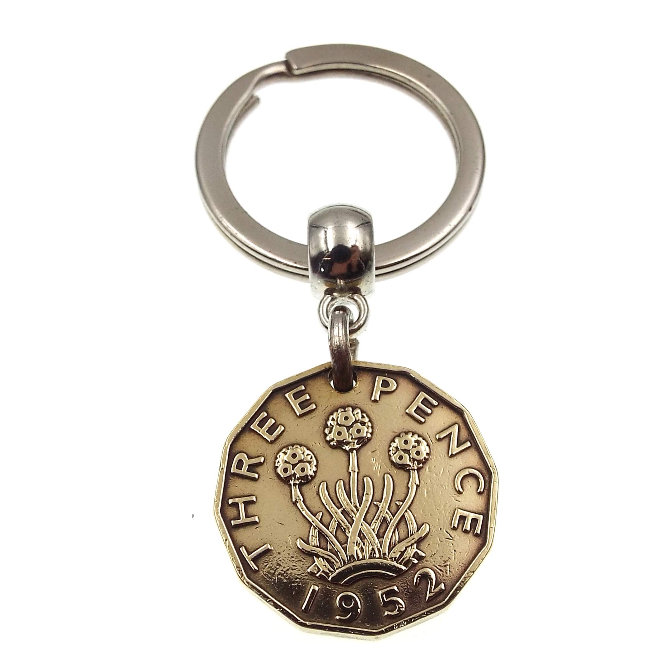 A Silver Dream Unisex Multi 1952 Brass Threepence Coin Keyring