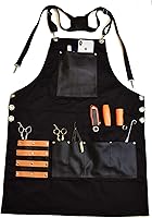 Vista 1 de TBP Delantal de peluquero profesional con 8 bolsillos de cuero impermeables, resistente de alta calidad, ideal para estilistas, cocina, chef