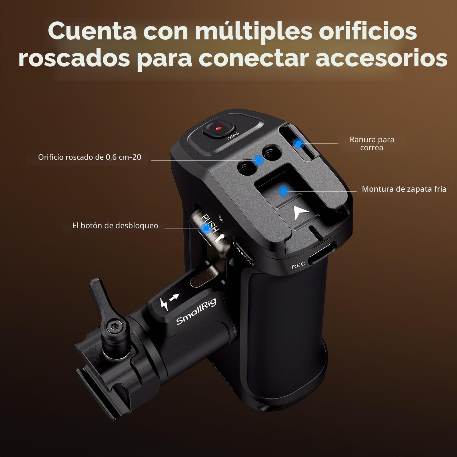 SmallRig Mango lateral giratorio con gatillo REC para cámaras Sony Selected Mirrorless para Sony Alpha 7 IV/Alpha 7R V / A7 III / FX3 / Alpha 9, compatible con batería F550/570, control de obturador