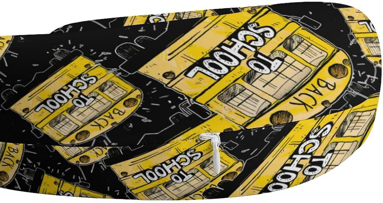 School Bus Back to School Travel Pillow U Shape Neck Pillow Washable Pillowcase for Sleeping Chair