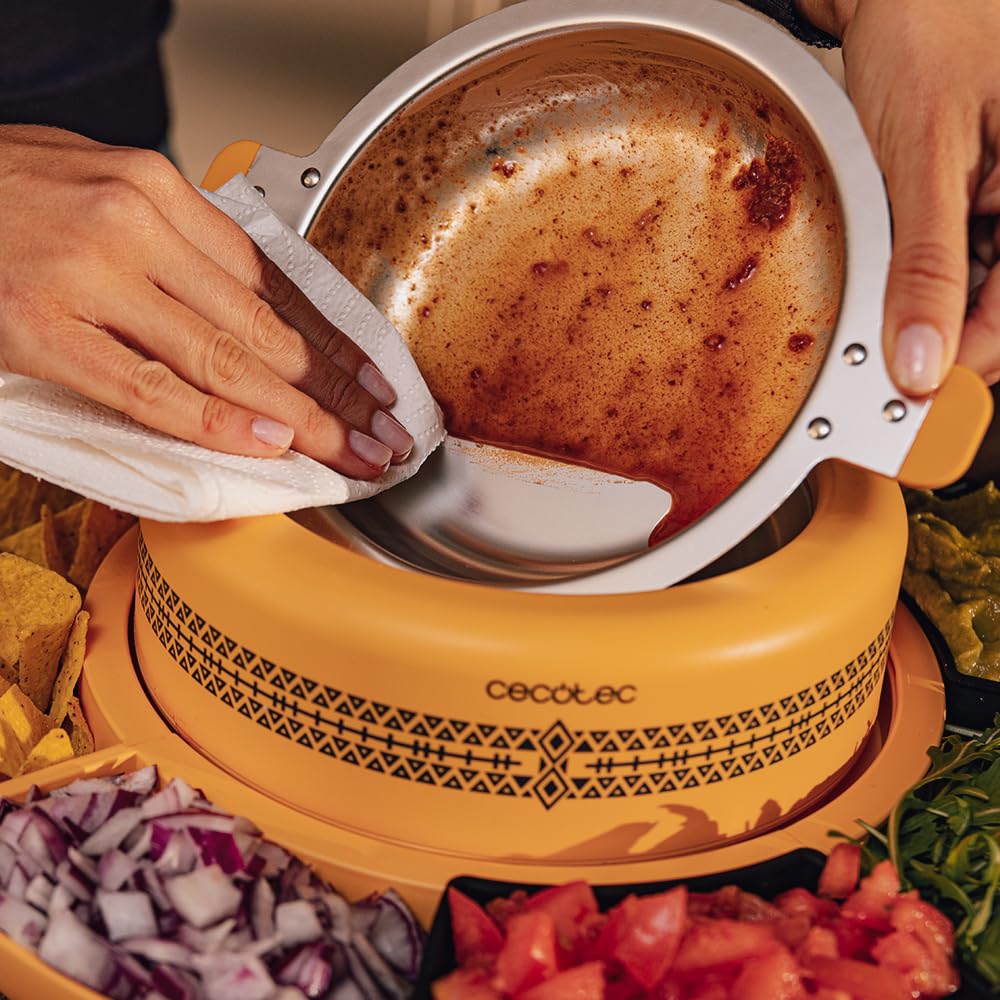Cecotec Tacos Taco Maker Fun Taco Andale Maszyna do podgrzewania składników. 40 W, 600 ml komora środkowa, atrakcyjny design dla dzieci, 4 przegródki i 4 silikonowe formy