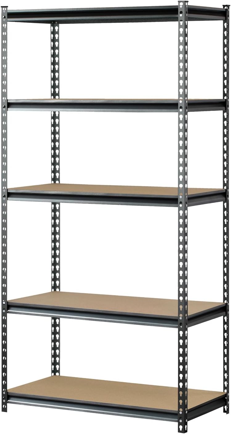 Muscle Rack UR361872PB5PAZ-SV Silver Vein Steel Storage Rack, 5 Adjustable Shelves, 4000 lb. Capacity, 72