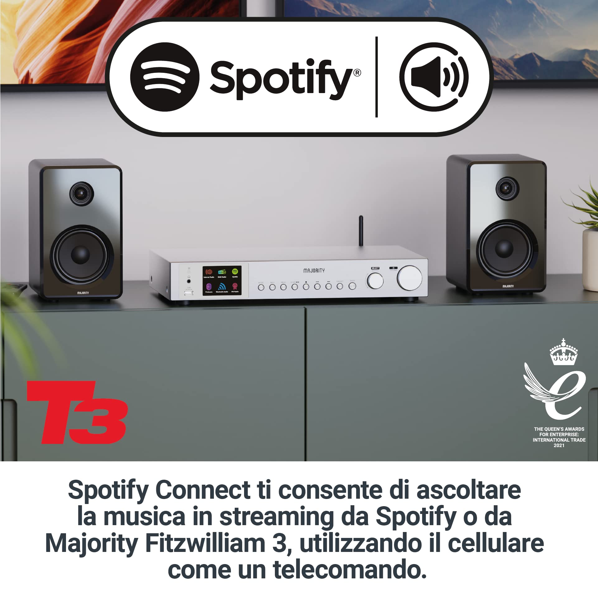 Majority Fitzwilliam Internet Radio DAB+ WLAN Bluetooth HiFi Radio Digitale Cucina