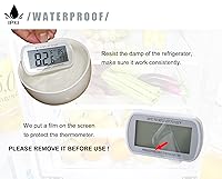 Vista 6 de AEVETE Paquete de 3 termómetros digitales impermeables para refrigerador con pantalla LCD grande, termómetro para congelador con parte trasera