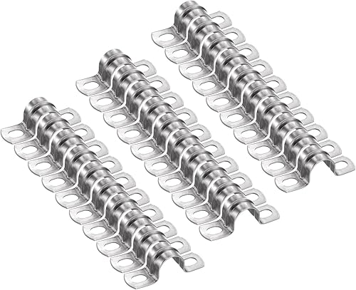 Miniatura 61 de HARFINGTON 5 abrazaderas de conducto de 4 1/4 pulgadas y 4.252 in, abrazadera de tubo M108 U, correa de tubo rígida de acero inoxidable, soporte