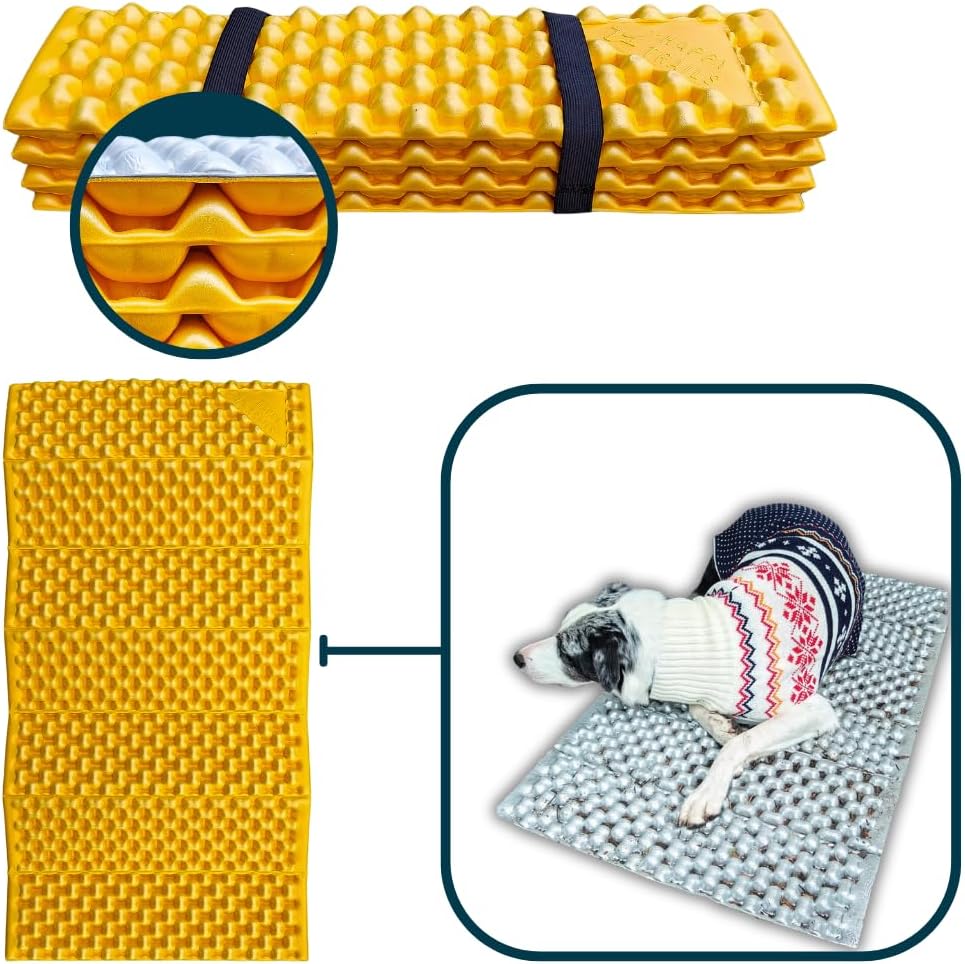 Dog Sleeping Pad—Ultralight Foldable Closed Cell Foam Dog Sleeping Pad—Ultimate for Camping, Backpacking, Hiking—Outdoor Dog Bed—Compact & Lightweight Dog Sleeping Mat (Large)