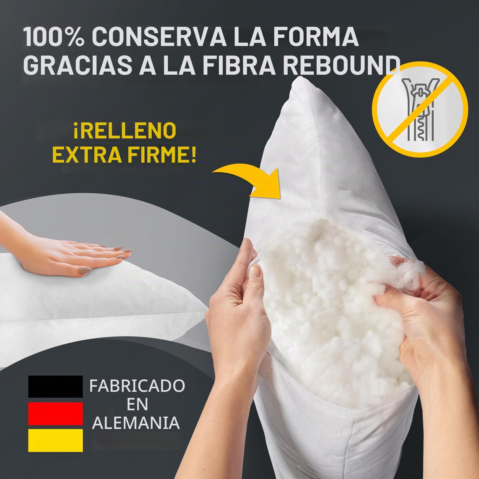 LILENO HOME Lote de 4 Relleno de Cojín de 70x90 cm - Relleno Interior Lavable a 40°C Apto para Personas Alérgicas - cojín de poliéster Inlet cojín de sofá - Cojín para Cóctel y Almohada