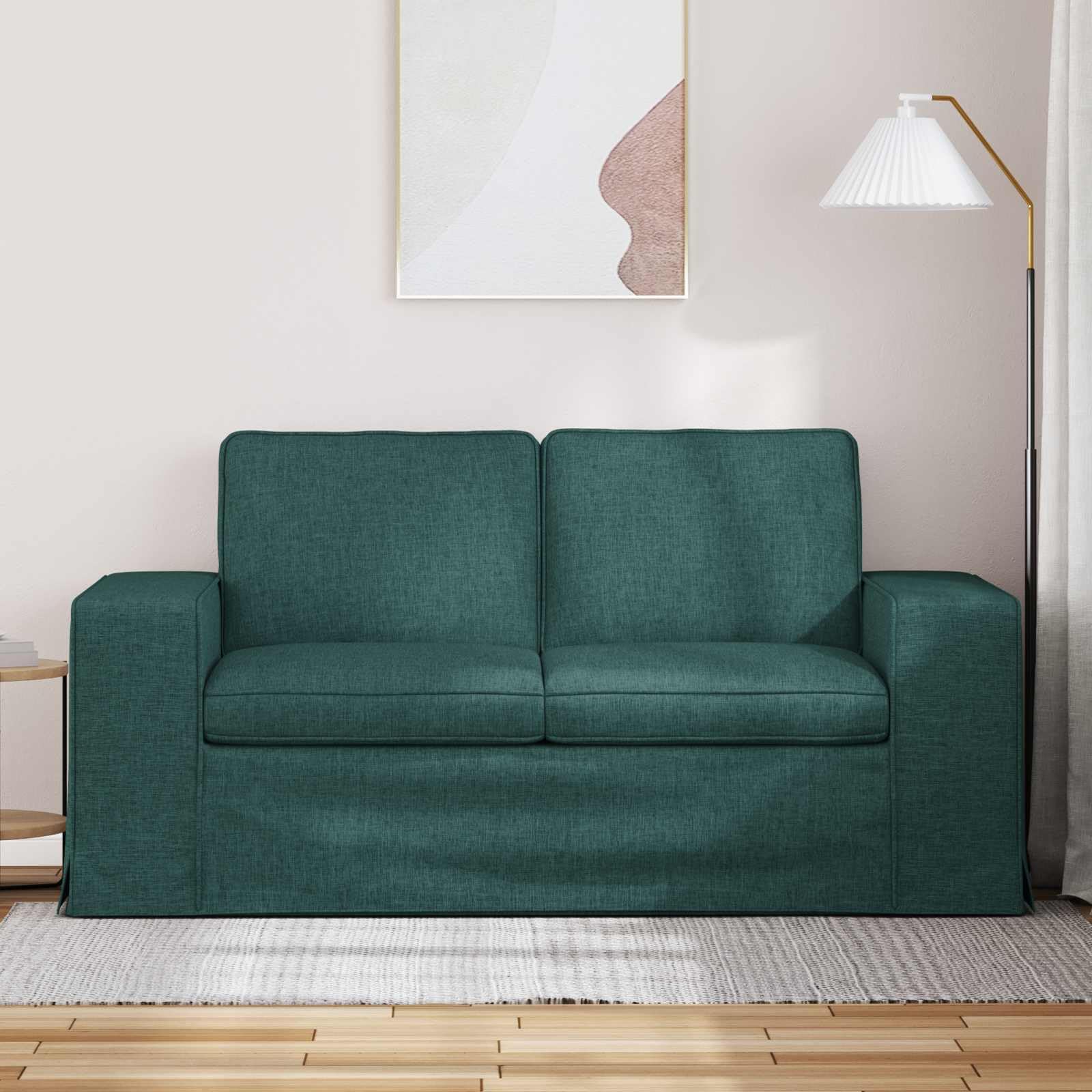 Divano angolare in tessuto verde scuro, 162 x 80 x 82 cm, con funzione letto e contenitore, per soggiorno e ufficio, design moderno, funzione relax, durevole