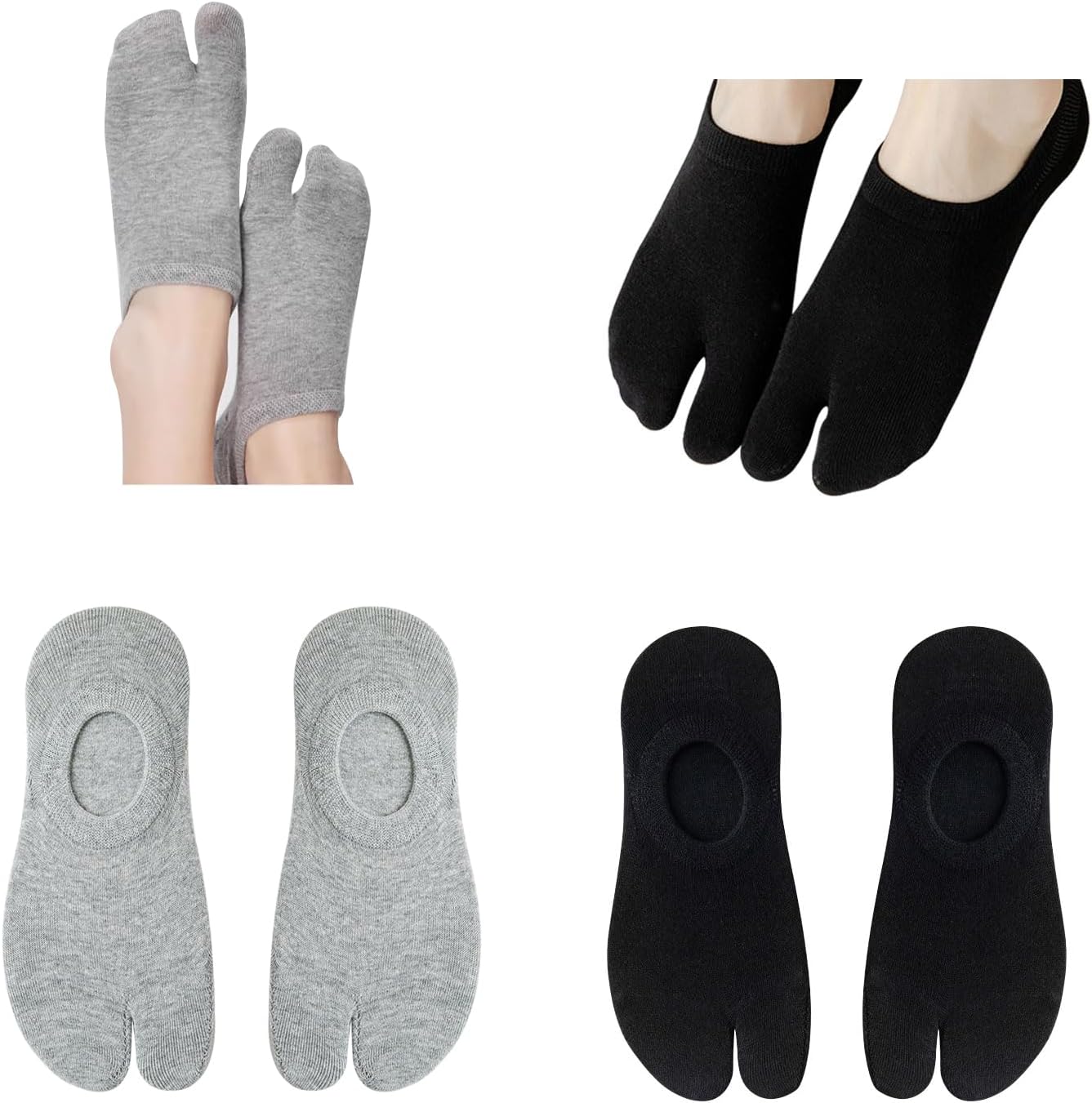 Flip Flop Tabi Socks Split 2 Toe No Show Low Cut Socks Cotton Big Toe Ankle Japanese Style Sock 2 Pairs
