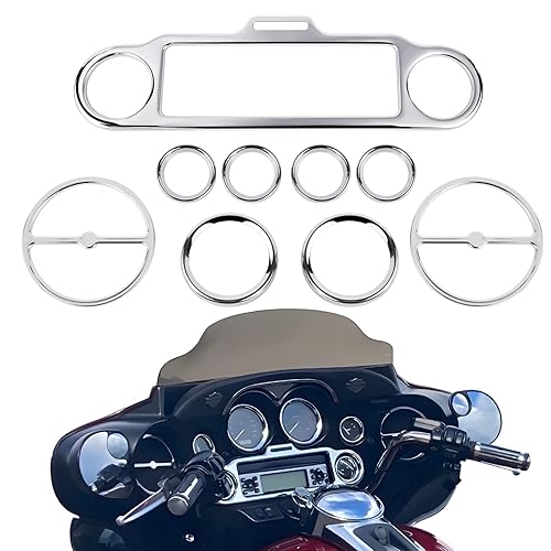 Anillo de ajuste de altavoz estéreo Accent, 9 piezas, compatible con Harley Davidson 1996-2013 Electra Glide Street Glide Trike Glide