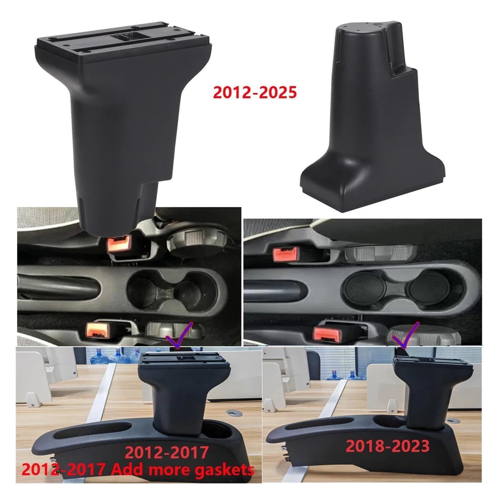 Para Fiat 500 12-2025 Caja Almacenamiento Reposabrazos Coche Reequipamiento