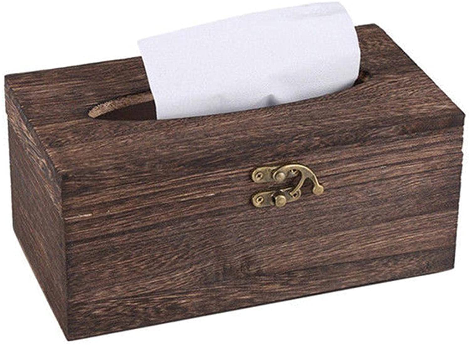 Boite A Mouchoir Moderne Boîte de Tissu en Bois Papier Porte-Serviettes Distributeur Cas Bureau Salle Bain Decor Maison Bureau(Large)