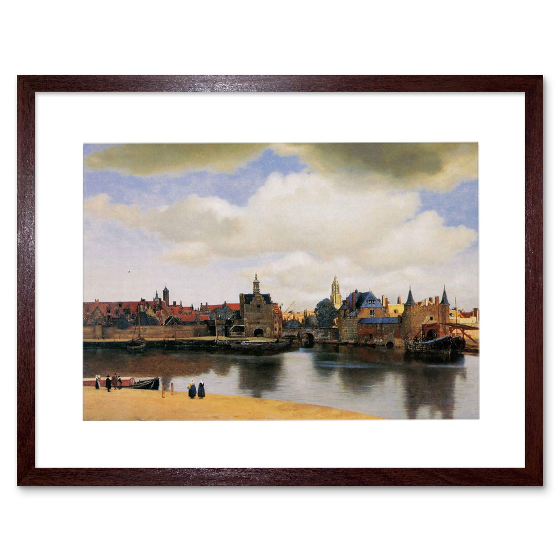 Wee Blue Coo Johannes Vermeer View Of Delft Old Master Painting Picture Framed Wall Art Print